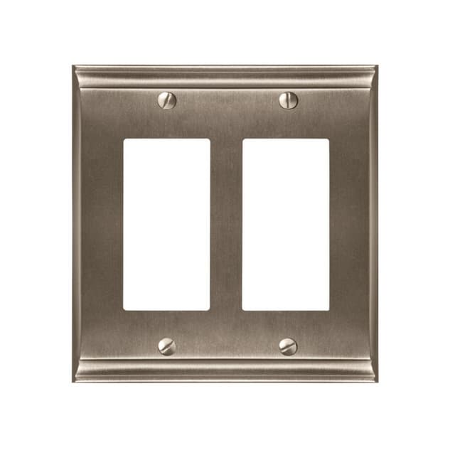 Candler 4-7/8" 2 Rocker Wall Plate, Satin Nickel