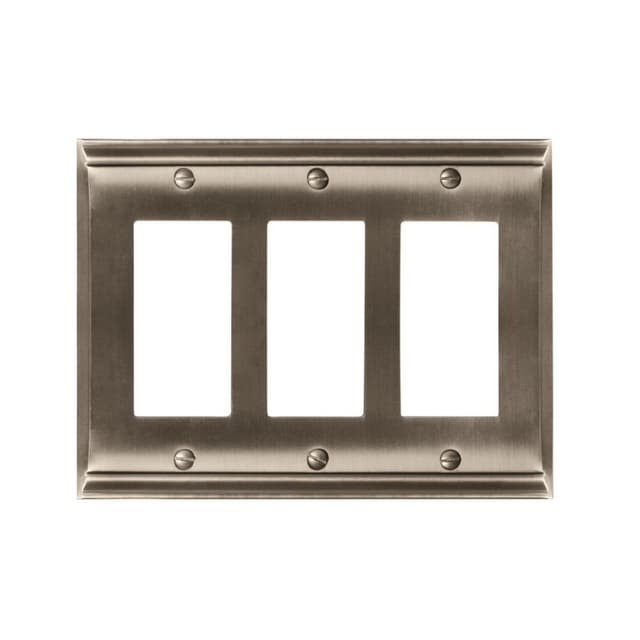 Candler 6-1/2" 3 Rocker Wall Plate, Satin Nickel