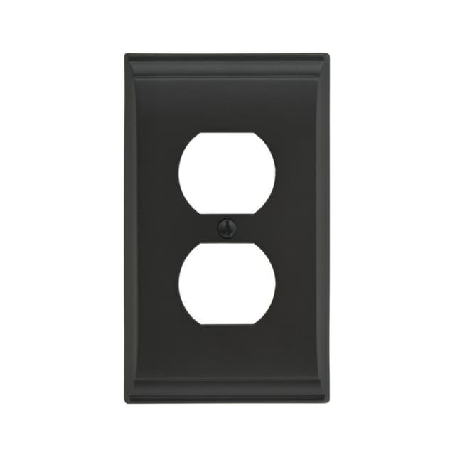 Candler 2-7/8" 1 Receptacle Wall Plate, Black Bronze