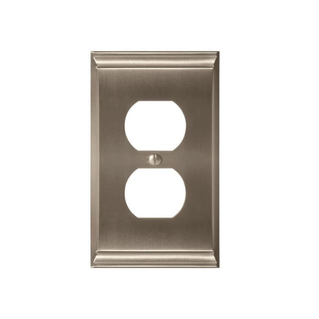 Candler 2-7/8" 1 Receptacle Wall Plate, Satin Nickel