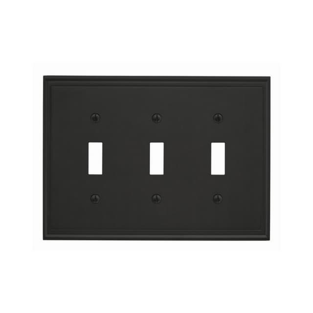 Mulholland 6-13/16" 3 Toggle Wall Plate, Black Bronze