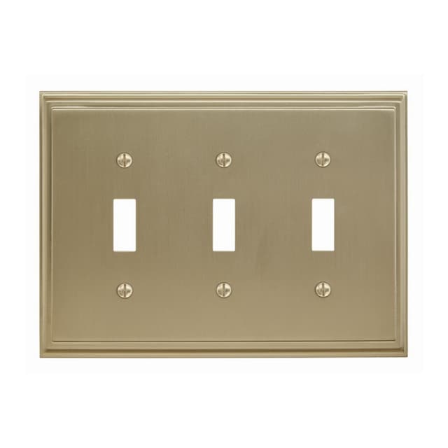 Mulholland 6-13/16" 3 Toggle Wall Plate, Golden Champagne