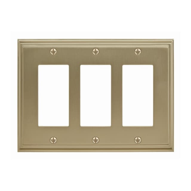 Mulholland 6-13/16" 3 Rocker Wall Plate, Golden Champagne