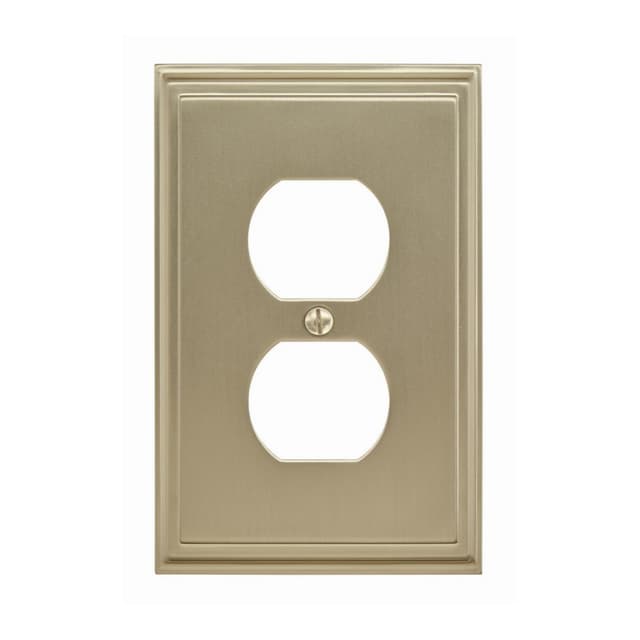 Mulholland 3-3/16" 1 Receptacle Wall Plate, Golden Champagne
