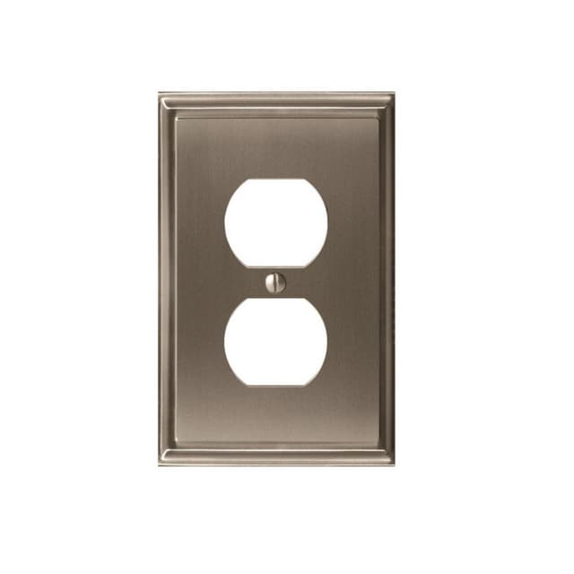 Mulhollandâ„¢ 3-3/16" 1 Receptacle Wall Plate, Satin Nickel