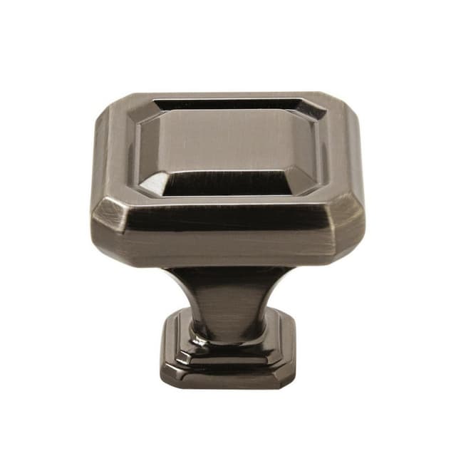 Wells Series, Zinc Die-Cast Cabinet Knobs 1-1/4" (32 mm) Square, Gunmetal Finish