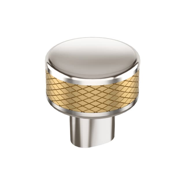Amerock Esquire Series Polished Nickel/Champagne Bronze 1-1/4 in (32 mm) Diameter Knob, BP36554PNCZ