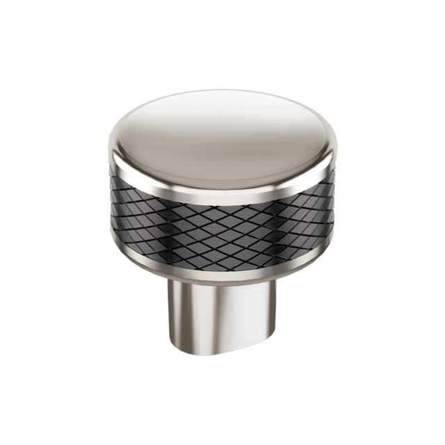 Amerock Esquire Series Polished Nickel/Gunmetal 1-1/4 in (32 mm) Diameter Knob, BP36554PNGM