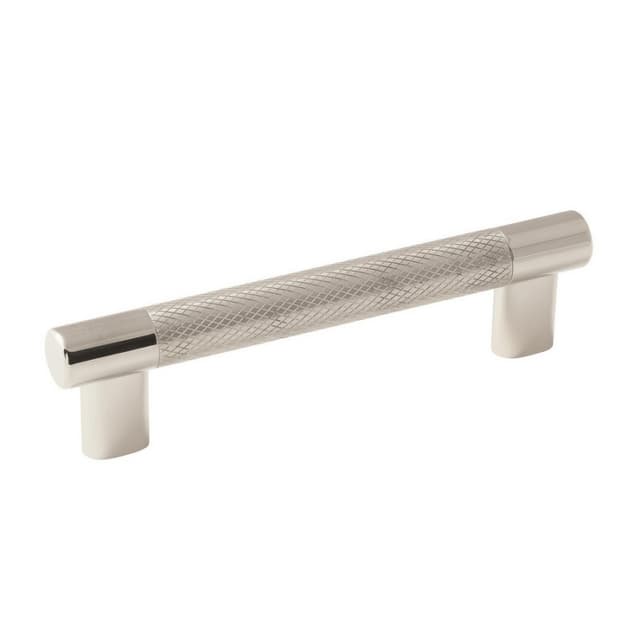 Amerock Esquire Series 5-1/16 in (128 mm) Center to Center Polished Nickel/Stainless Steel Pull, -BP36558PNSS