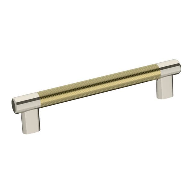 Amerock Esquire Series 6-5/16 in (160 mm) Center to Center Polished Nickel/Golden Champagne Pull, -BP36559PNBBZ