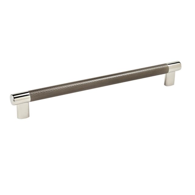 Amerock Esquire Series 10-1/16 in (256 mm) Center to Center Polished Nickel/Gunmetal Pull, -BP36560PNGM