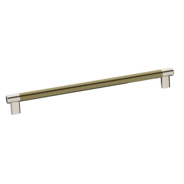 Amerock Esquire Series 12-5/8 in (320 mm) Center to Center Polished Nickel/Golden Champagne Pull, -BP36561PNBBZ