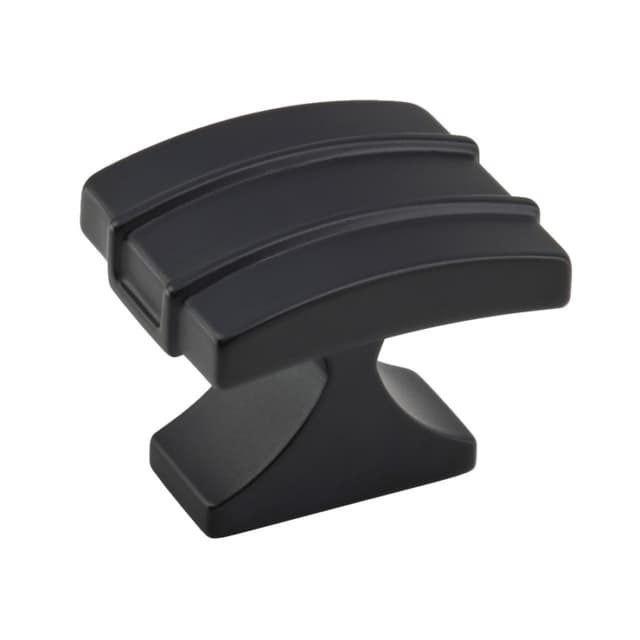 Amerock Davenport Series Matte Black 1-1/2 in (38 mm) L x 1-1/4 in (32 mm) W Knob, -BP36602MB