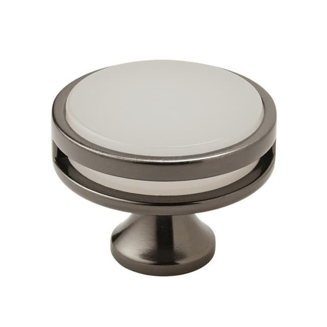 Amerock Oberon Series Gunmetal/Frosted Acrylic 1-3/4 in (44 mm) Diameter Knob, - BP36609GMFA