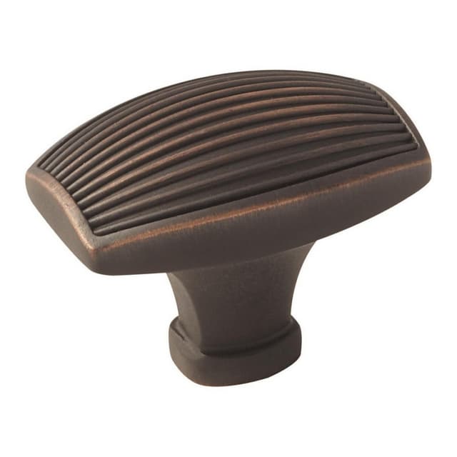 Amerock Sea Grass Series Oil Rubbed Bronze 1-1/2 in (38 mm) L x 1 in (25 mm) W Knob, -BP36614ORB