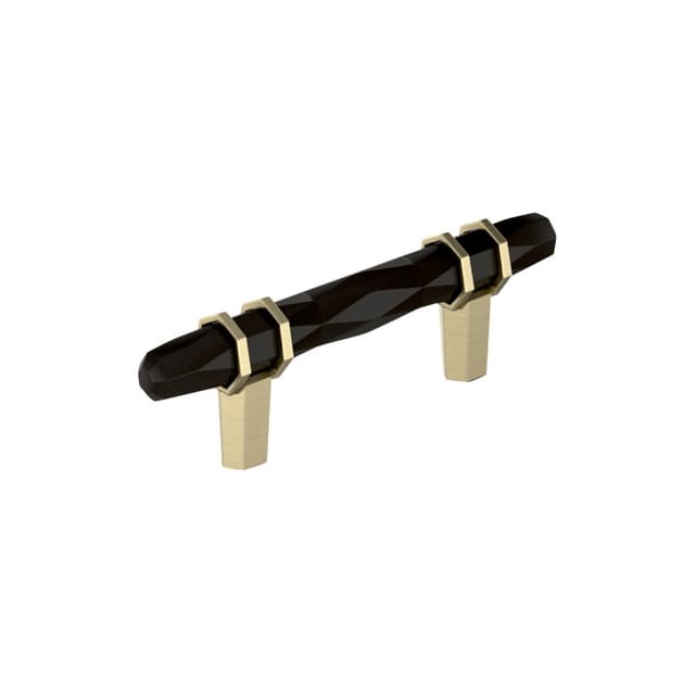 Amerock London Series 3 in (76 mm) Center to Center Black Bronze/Golden Champagne Pull, BP36639BBRBBZ