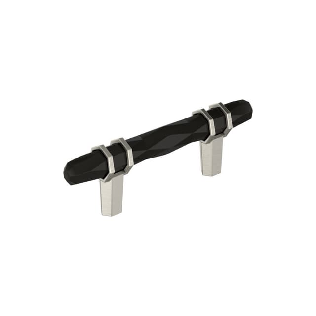 Amerock London Series 3 in (76 mm) Center to Center Black Bronze/Satin Nickel Pull, BP36639BBRG10