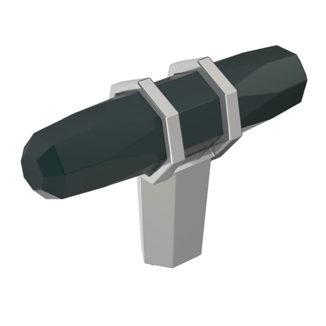 Amerock London Series Black Bronze/Polished Chrome 2-1/2 in (64 mm) L x 13/16 in (21 mm) W Knob, -BP36647BBR26