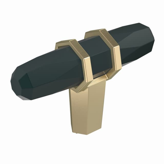 Amerock London Series Black Bronze/Golden Champagne 2-1/2 in (64 mm) L x 13/16 in (20.5 mm) W Knob, -BP36647BBRBBZ