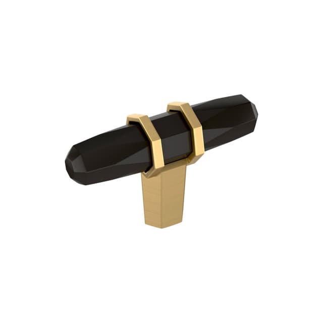 Amerock London Series Black Bronze/Champagne Bronze 2-1/2 in (64 mm) L x 13/16 in (21 mm) W Knob, BP36647BBRCZ