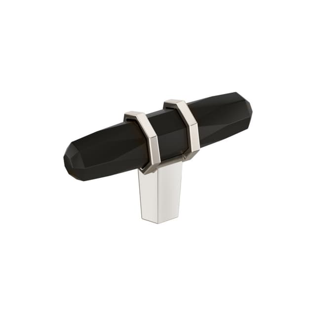 Amerock London Series Black Bronze/Polished Nickel 2-1/2 in (64 mm) L x 13/16 in (21 mm) W Knob, BP36647BBRPN