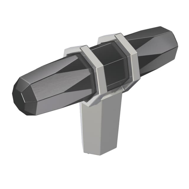 Amerock London Series Black Chrome/Polished Chrome 2-1/2 in (64 mm) L x 13/16 in (21 mm) W Knob, -BP36647BCR26