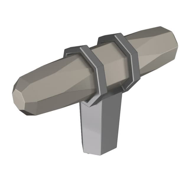 Amerock London Series Satin Nickel/Black Chrome 2-1/2 in (64 mm) L x 13/16 in (21 mm) W Knob, -BP36647G10BCR