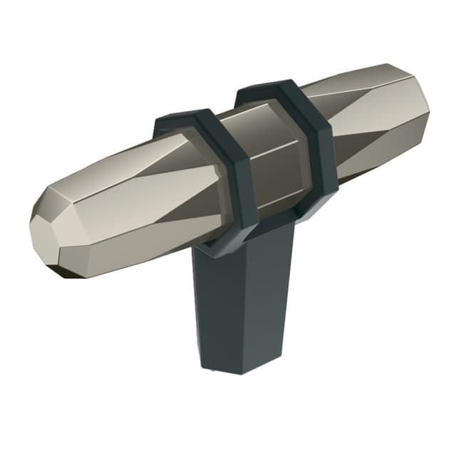 Amerock London Series Polished Nickel/Black Bronze 2-1/2 in (64 mm) L x 13/16 in (21 mm) W Knob, -BP36647PNBBR