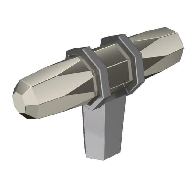 Amerock London Series Polished Nickel/Black Chrome 2-1/2 in (64 mm) L x 13/16 in (21 mm) W Knob, -BP36647PNBCR