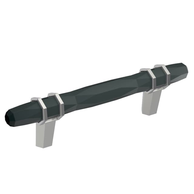 Amerock London Series 3-3/4 in (96 mm) Center to Center Black Bronze/Polished Chrome Pull, -BP36648BBR26