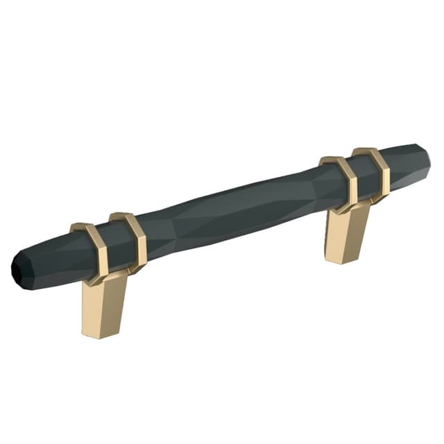 Amerock London Series 3-3/4 in (96 mm) Center to Center Black Bronze/Golden Champagne Pull, -BP36648BBRBBZ