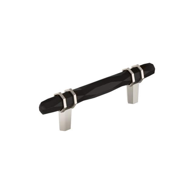 Amerock London Series 3-3/4 in (95 mm) Center to Center Black Bronze/Polished Nickel Pull, BP36648BBRPN