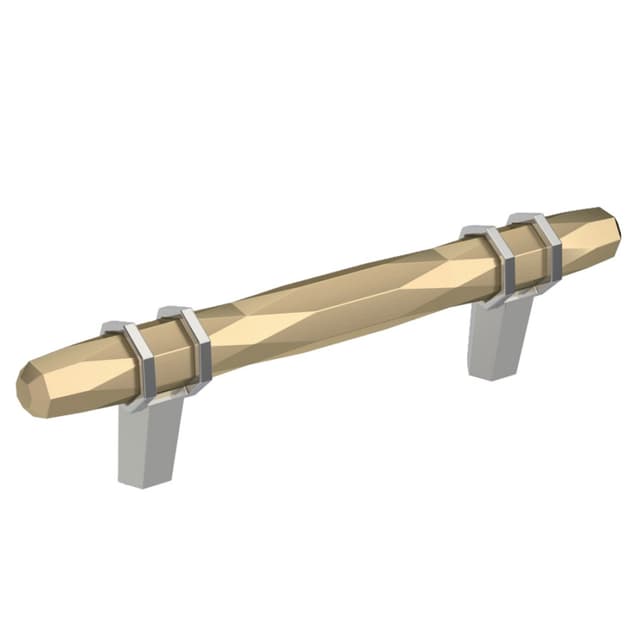 Amerock London Series 3-3/4 in (96 mm) Center to Center Golden Champagne/Polished Chrome Pull, -BP36648BBZ26
