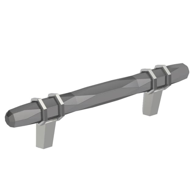 Amerock London Series 3-3/4 in (96 mm) Center to Center Black Chrome/Polished Chrome Pull, -BP36648BCR26