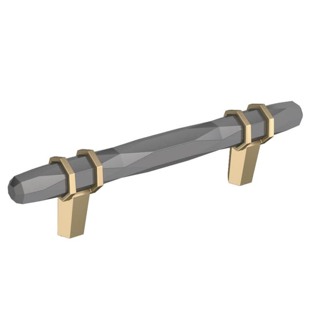 Amerock London Series 3-3/4 in (96 mm) Center to Center Black Chrome/Golden Champagne Pull, -BP36648BCRBBZ