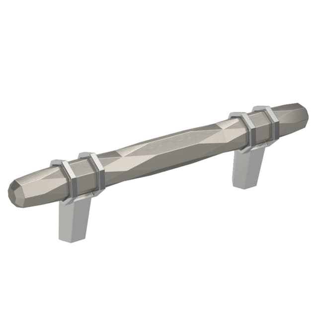 Amerock London Series 3-3/4 in (96 mm) Center to Center Satin Nickel/Polished Chrome Pull, -BP36648G1026