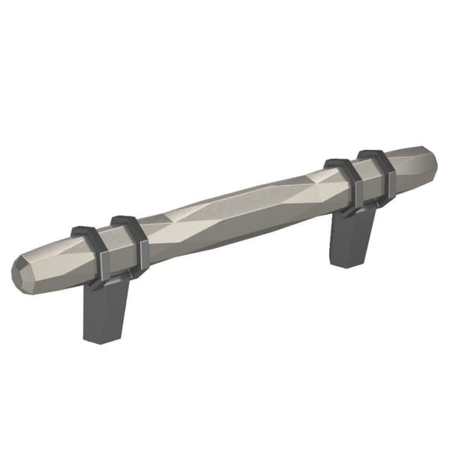 Amerock London Series 3-3/4 in (96 mm) Center to Center Satin Nickel/Black Chrome Pull, -BP36648G10BCR