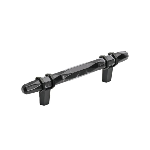 Amerock Carrione Series 3-3/4 in (96 mm) Center to Center Marble Black/Black Bronze Pull, -BP36648MBKBBR