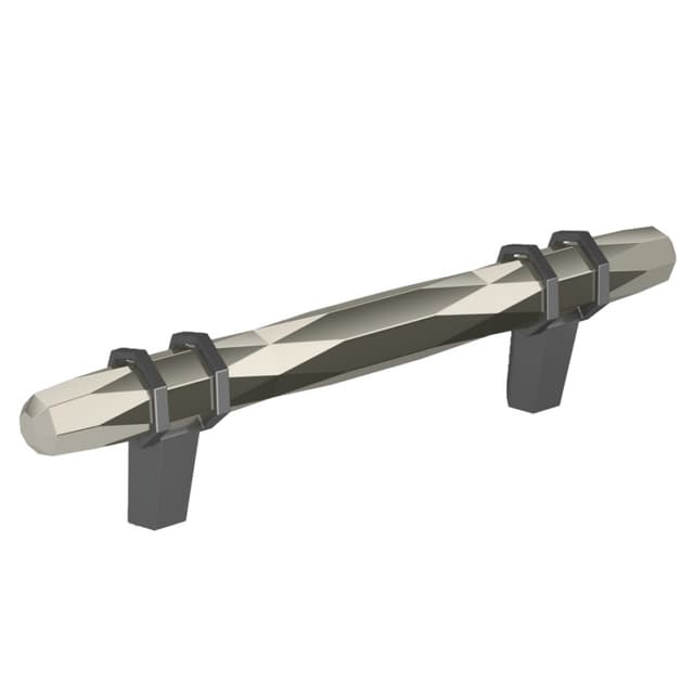 Amerock London Series 3-3/4 in (96 mm) Center to Center Polished Nickel/Black Chrome Pull, -BP36648PNBCR