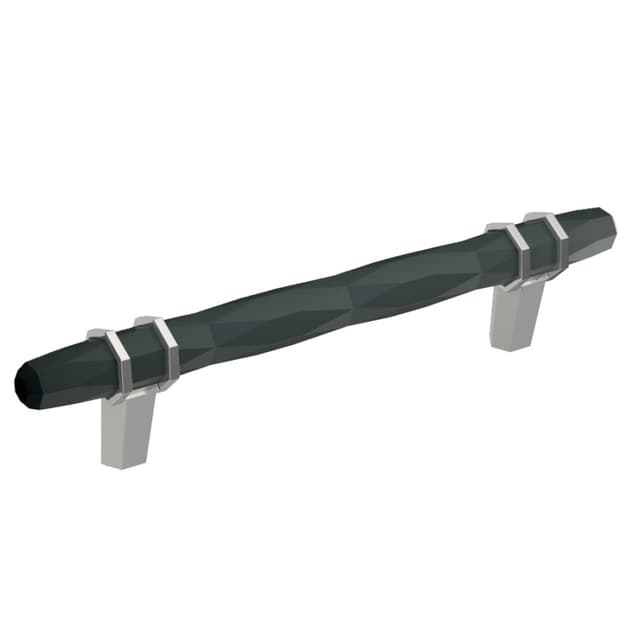 Amerock London Series 5-1/16 in (128 mm) Center to Center Black Bronze/Polished Chrome Pull, -BP36649BBR26