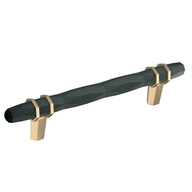 Amerock London Series 5-1/16 in (128 mm) Center to Center Black Bronze/Golden Champagne Pull, -BP36649BBRBBZ