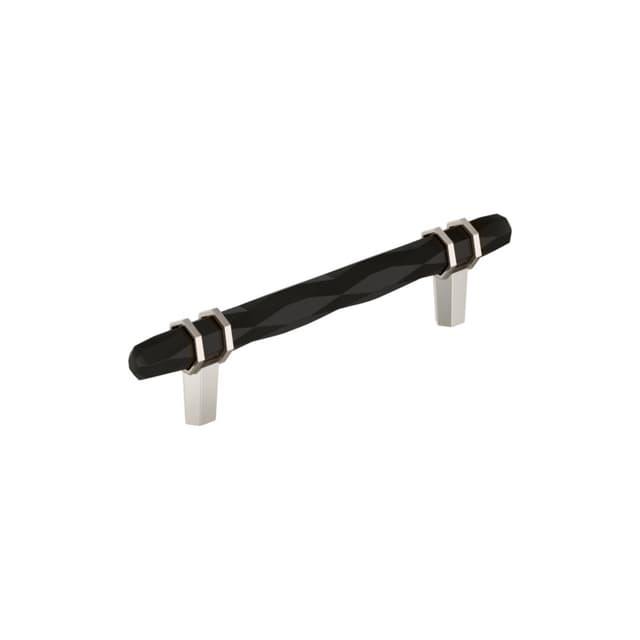 Amerock London Series 5-1/16 in (128 mm) Center to Center Black Bronze/Polished Nickel Pull, BP36649BBRPN