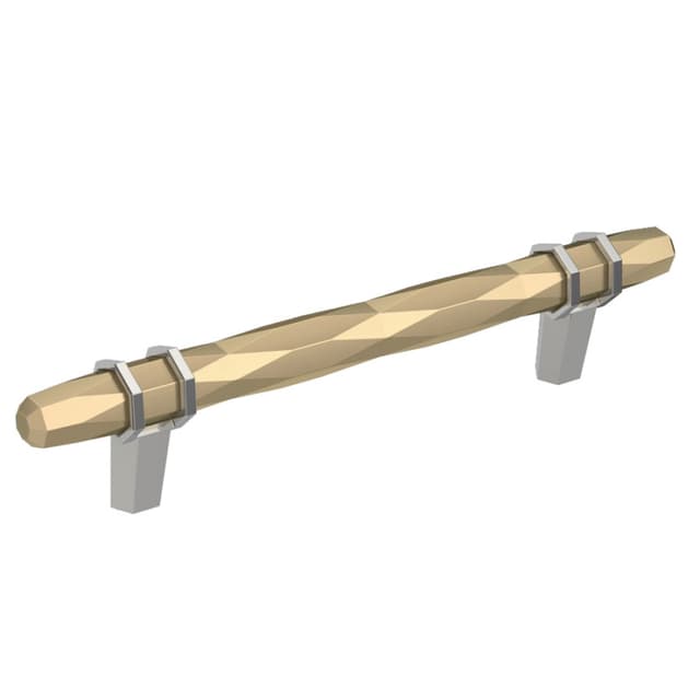 Amerock London Series 5-1/16 in (128 mm) Center to Center Golden Champagne/Polished Chrome Pull, -BP36649BBZ26