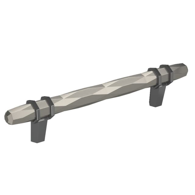 Amerock London Series 5-1/16 in (128 mm) Center to Center Satin Nickel/Black Chrome Pull, -BP36649G10BCR