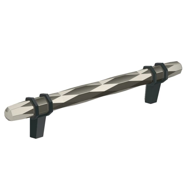 Amerock London Series 5-1/16 in (128 mm) Center to Center Polished Nickel/Black Bronze Pull, -BP36649PNBBR
