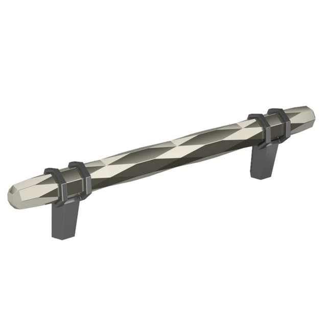 Amerock London Series 5-1/16 in (128 mm) Center to Center Polished Nickel/Black Chrome Pull, -BP36649PNBCR