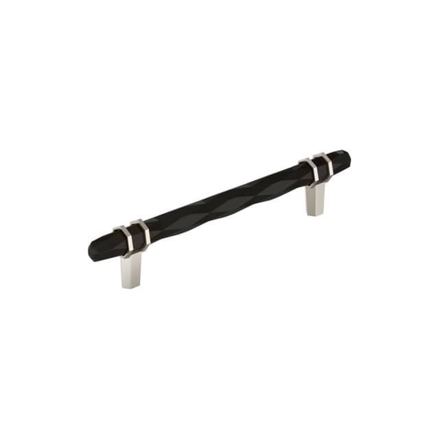 Amerock London Series 6-5/16 in (160 mm) Center to Center Black Bronze/Polished Nickel Pull, BP36650BBRPN