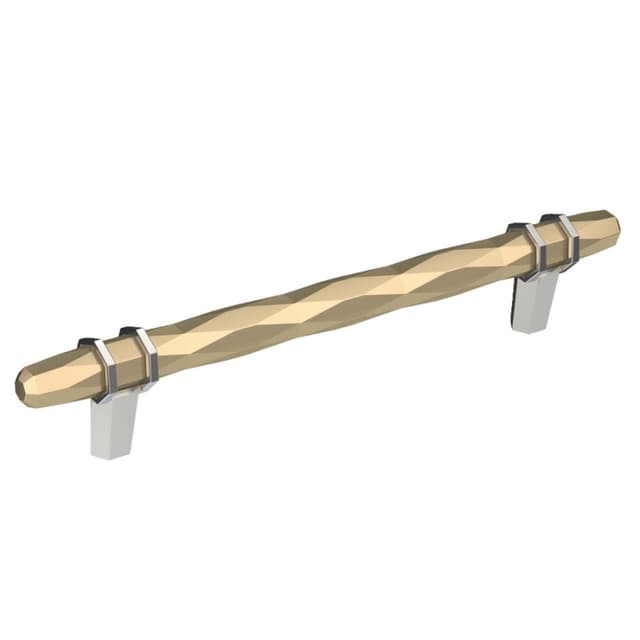 Amerock London Series 6-5/16 in (160 mm) Center to Center Golden Champagne/Polished Chrome Pull, -BP36650BBZ26