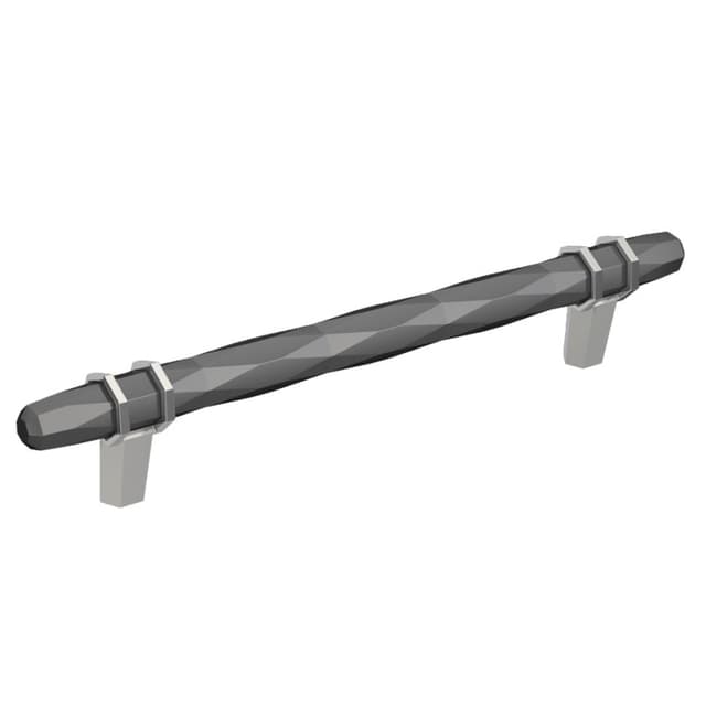 Amerock London Series 6-5/16 in (160 mm) Center to Center Black Chrome/Polished Chrome Pull, -BP36650BCR26