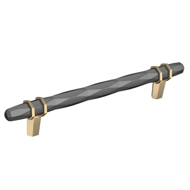 Amerock London Series 6-5/16 in (160 mm) Center to Center Black Chrome/Golden Champagne Pull, -BP36650BCRBBZ